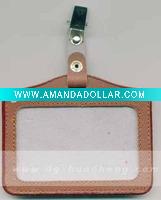 leather&pvc card holder with clip