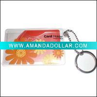 PVC Card Holder with Key Chain For Name Card,Membership Card