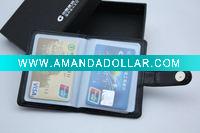 Wholesale card holder leather bag+gift box