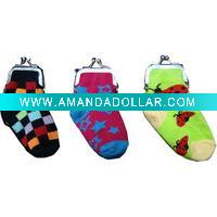 Wholesale cotton sock coin purses, for gifts