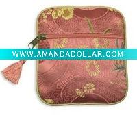 Wholesale tasseled coin pouch, silk brocade coin pouch
