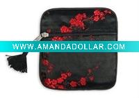 tasseled coin pouch, silk brocade coin bag