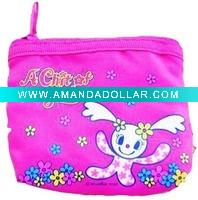 little girl's promotional coin purse with flora print