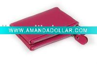 Wholesale pu coin pouch with zipper