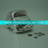 electroplated car shape saving bank