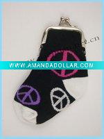 Wholesale cotton sock coin purse