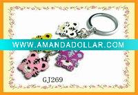 Metal Key charm with Tiger shape