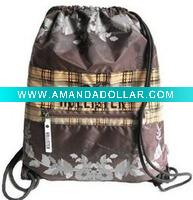 Wholesale Polyester drawstring backpack for over-the-shoulder or backpack carry