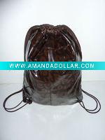 fashion cute coffee printed colour drawstring backpack
