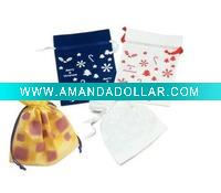 Wholesale non-woven double drawstring bag