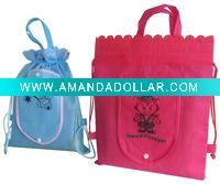 Wholesale non woven folding drawstring bag