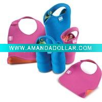 Wholesale neoprene baby nursing bottle cooler and bib