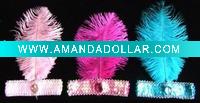 ostrich feather with sequin headbead PFU-9921