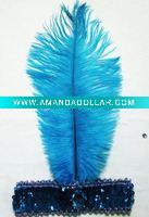 ostrich feather with sequin headbead PFU-9925