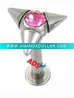Wholesale 316L body jewelry piercing Gem LAB w/ 3Cone