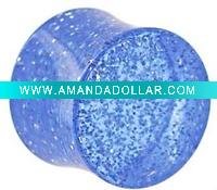 Wholesale blue glitter acrylic plug body jewelry
