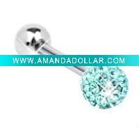 Wholesale Crystal Tongue Rings ,Diamond Body Jewelry