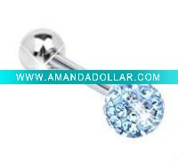 Wholesale Crystal Tongue Rings ,Diamond Body Jewelry