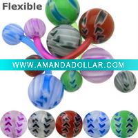 Wholesale Belly Button Rings > Flexible Bioplast Belly Button Rings>Body Jewelry