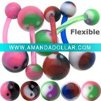 Wholesale Belly Button Rings > Flexible Bioplast Belly Button Rings>Body Jewelry
