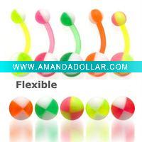 Wholesale Belly Button Rings > Flexible Bioplast Belly Button Rings>Body Jewelry