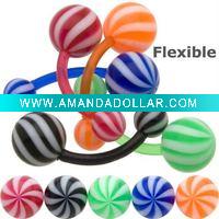 Wholesale Belly Button Rings > Flexible Bioplast Belly Button Rings>Body Jewelry