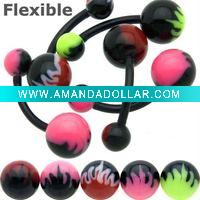 Wholesale Belly Button Rings > Flexible Bioplast Belly Button Rings>Body Jewelry