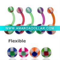 Wholesale Belly Button Rings > Flexible Bioplast Belly Button Rings>Body Jewelry
