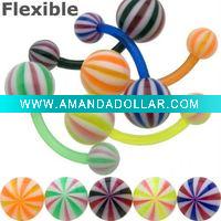 Wholesale Belly Button Rings > Flexible Bioplast Belly Button Rings>Body Jewelry