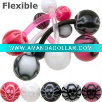 Wholesale Belly Button Rings > Flexible Bioplast Belly Button Rings>Body Jewelry