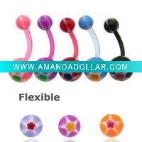Wholesale Belly Button Rings > Flexible Bioplast Belly Button Rings>Body Jewelry