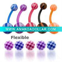 Wholesale Belly Button Rings > Flexible Bioplast Belly Button Rings>Body Jewelry