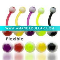 Wholesale Belly Button Rings > Flexible Bioplast Belly Button Rings>Body Jewelry