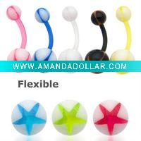 Wholesale Belly Button Rings > Flexible Bioplast Belly Button Rings>Body Jewelry