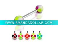 Wholesale UV BODY JEWELRY--High Quality Dental Acrylic Tongue Ring
