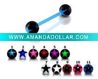 Wholesale Tongue Rings > Flexible PTFE, Bioplast and Bioflex Tongue Rings