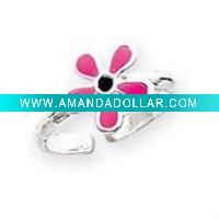 toe ring double heart