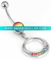 Wholesale fashion 316L stainless steel with beautiful colors with one accord body piercing belly jewelry