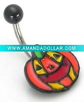 Wholesale fashion stainless steel festvial pumpkin body piercing belly jewelry