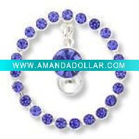 Wholesale fashion design 316L stainless steel with circular blue diamoned body piercing belly jewelry