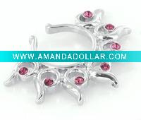 Wholesale charming 316L stainless steel ,with circular red diamond pointed body piercing nipple shield