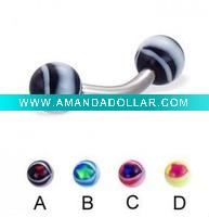 Wholesale Acrylic eye ball curved barbell jewelry body piercing eyebrow jewelry eyebrow ring