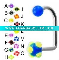Wholesale Acrylic coloful ball body lip ring body piercing labret jewelry