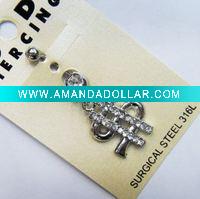 Wholesale stainless steel body piercing, navel earring