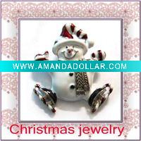 Wholesale hot selling festival christmas enamel snowmen brooch jewelry gift