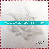 feather brooch white