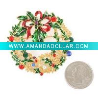 alloy Christmas brooch