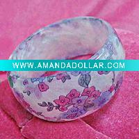 Wholesale Fashion Lady's flower resin bangles