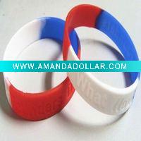 Wholesale Hot 3 Colors Changing Embossed Silicon Wristband