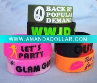 Wholesale Customized color filled Silicone bracelet